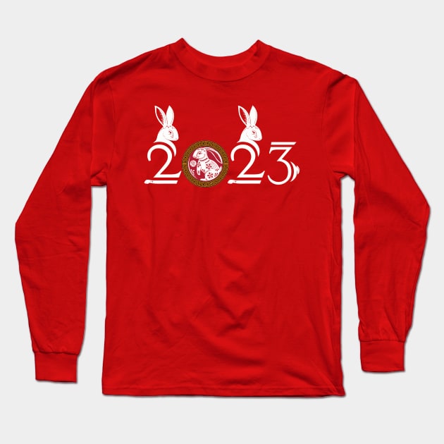 2023 Year of the Rabbit - Chinese Zodiac Chinese New Year 2023 Long Sleeve T-Shirt by Sandra Holloman